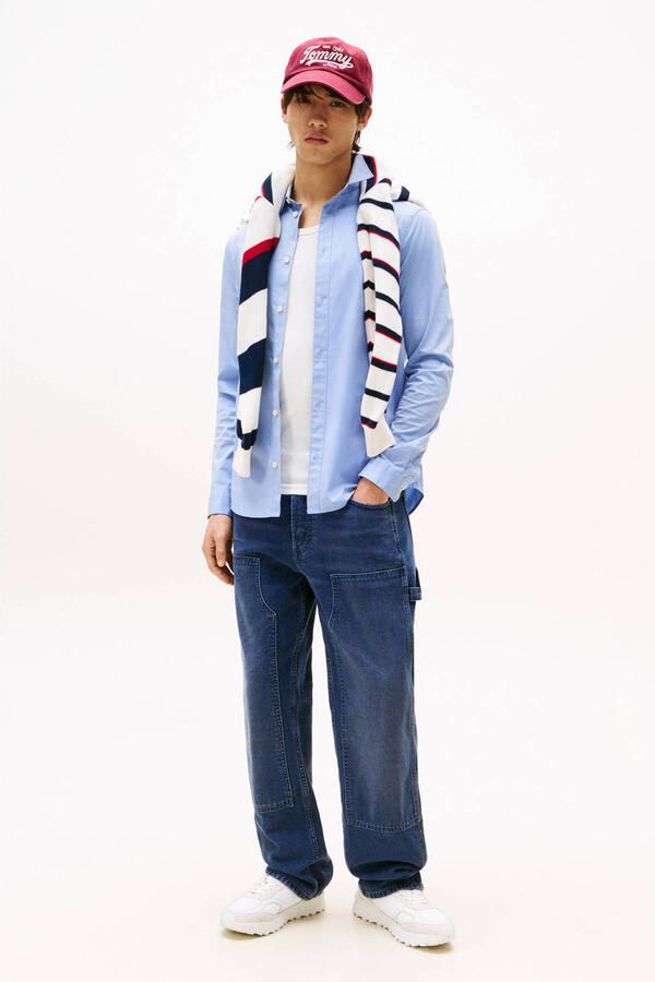 TOMMY JEANS Overhemd met lange mouwen Sabim Stretch Hemd Shirt Stretch shirt premium slim fit met elastaan - Foto 3