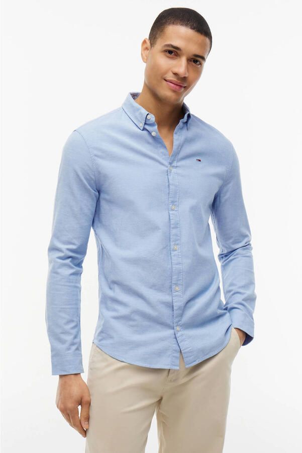 TOMMY JEANS Heren Overhemden Tjm Slim Stretch Oxford Shirt Lichtblauw - Foto 4