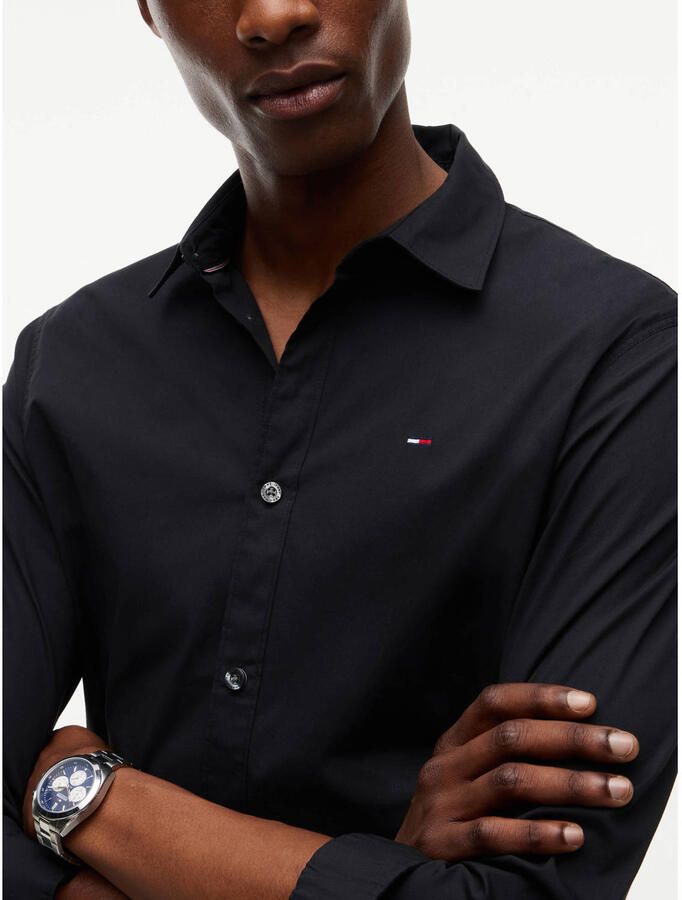 TOMMY JEANS Overhemd met lange mouwen Sabim Stretch Hemd Shirt Stretch shirt premium slim fit met elastaan