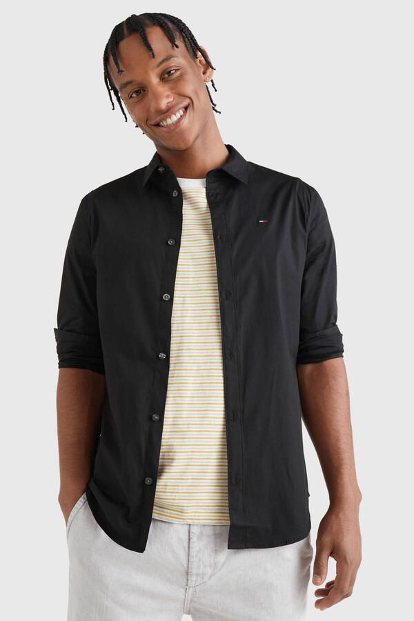 TOMMY JEANS Overhemd met lange mouwen Sabim Stretch Hemd Shirt Stretch shirt premium slim fit met elastaan - Foto 2