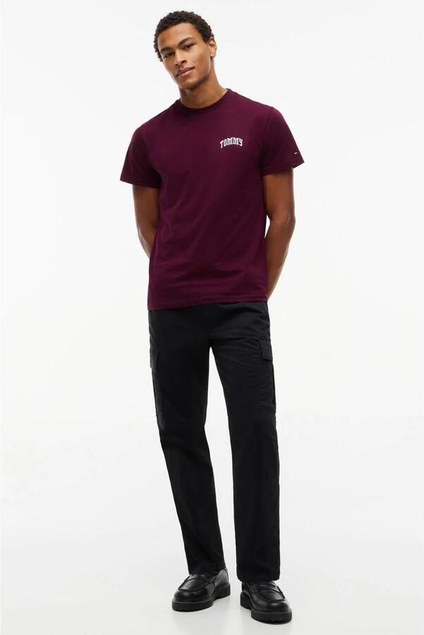 Tommy Jeans slim fit T-shirt met logo calypso berry - Foto 2