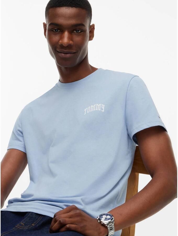 Tommy Jeans slim fit T-shirt met logo lichtblauw - Foto 2