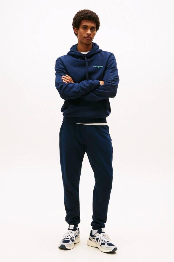 Tommy Jeans Blauwe Geborstelde Katoenen Joggers Slim Fit Blue Heren - Foto 2