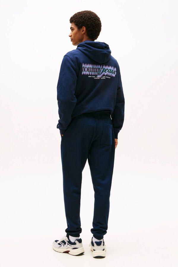 Tommy Jeans Blauwe Geborstelde Katoenen Joggers Slim Fit Blue Heren