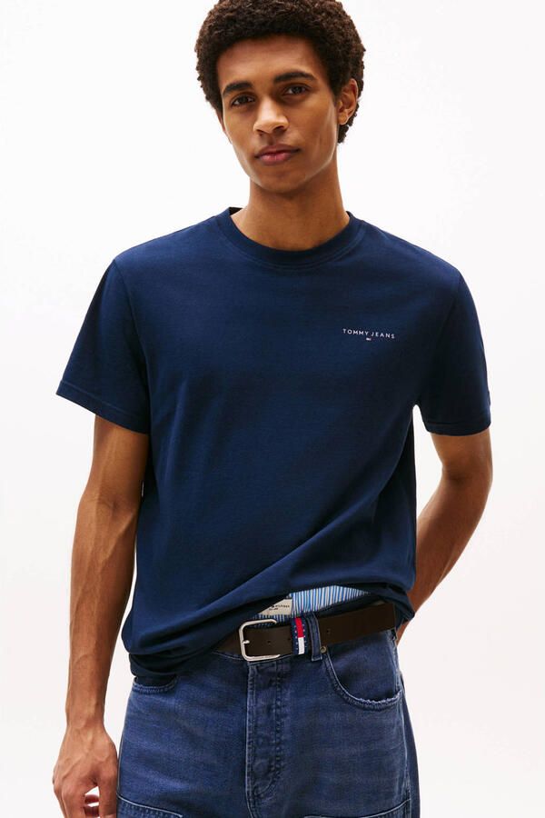 Tommy Jeans Slim fit T-shirt van puur katoen Model 'LINEAR CHEST TEE'