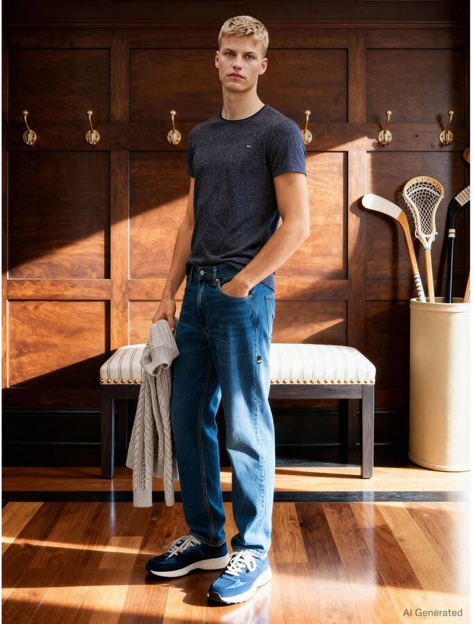 TOMMY JEANS T-shirt TJM SLIM JASPE C NECK Classics slim fit met merklabel - Foto 6
