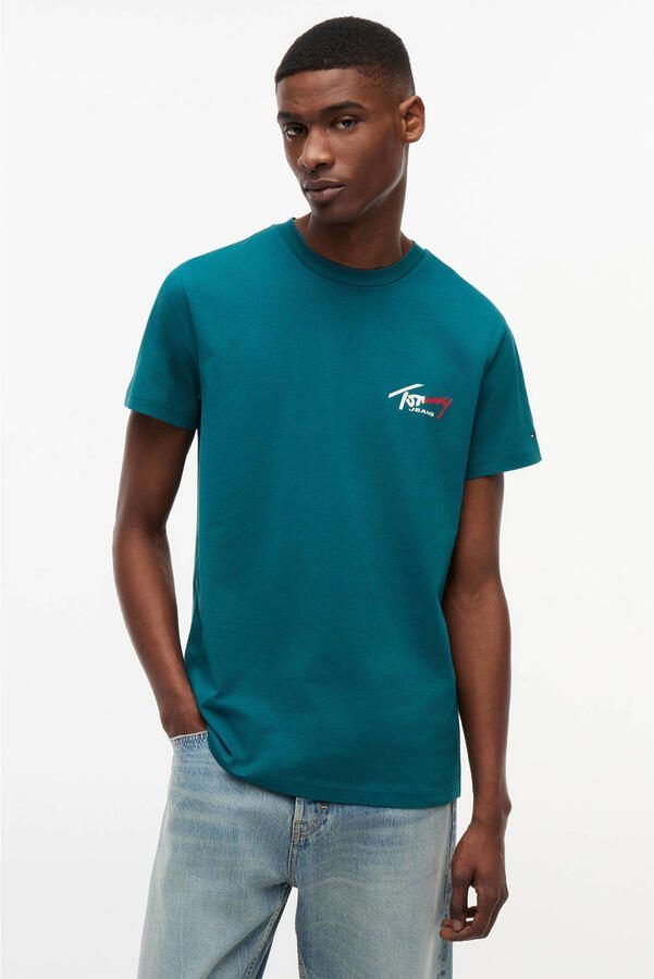 Tommy Jeans slim T-shirt petrol