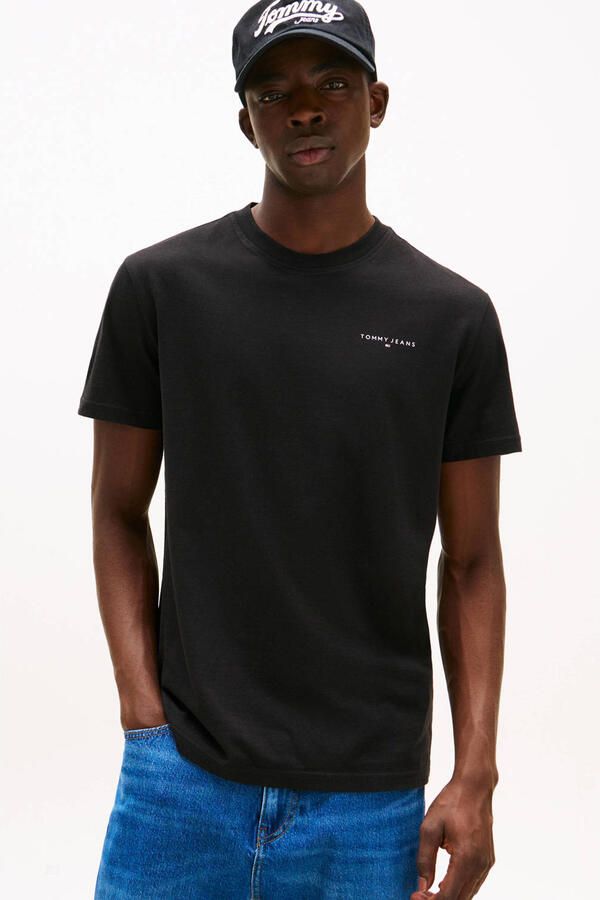 Tommy Jeans Slim fit T-shirt van puur katoen Model 'LINEAR CHEST TEE'