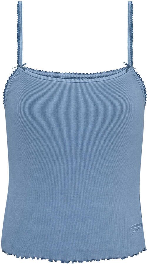 Tommy Jeans spaghettitop blauw rib gebreid - Foto 2