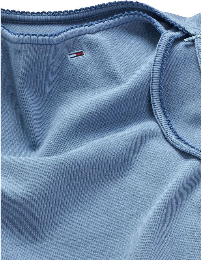 Tommy Jeans spaghettitop blauw rib gebreid
