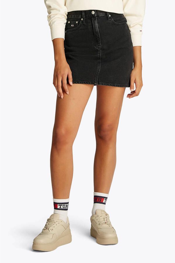 TOMMY JEANS rok MOM SKIRT BI8080 in zwarte was in mini-lengte - Foto 3
