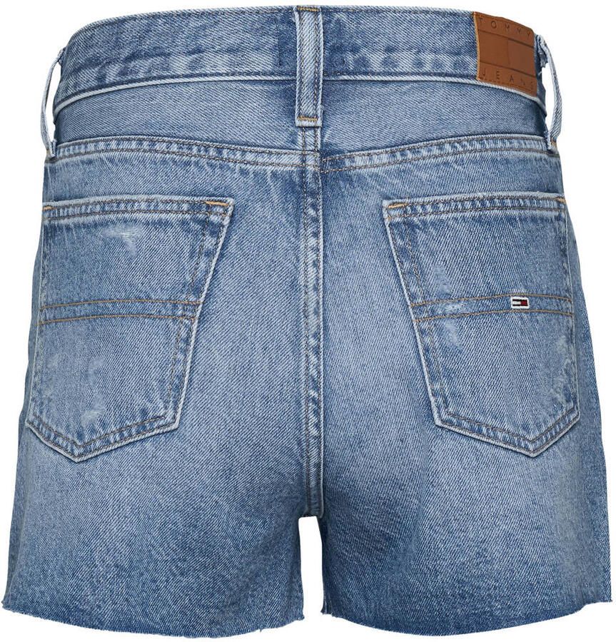Tommy Jeans straight high waist denim short medium blue denim - Foto 5