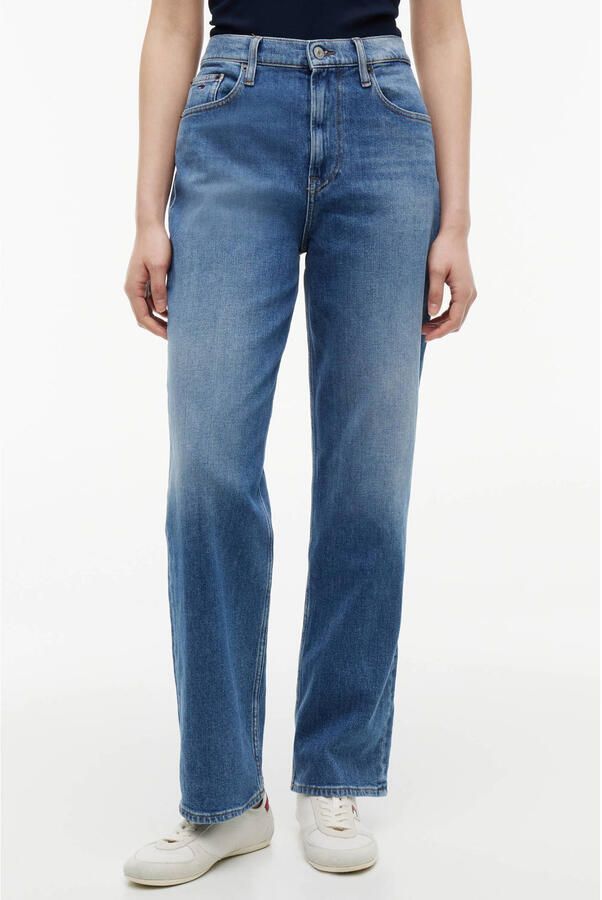 Tommy Jeans Straight fit jeans van katoenmix model 'LAYLA' - Foto 6