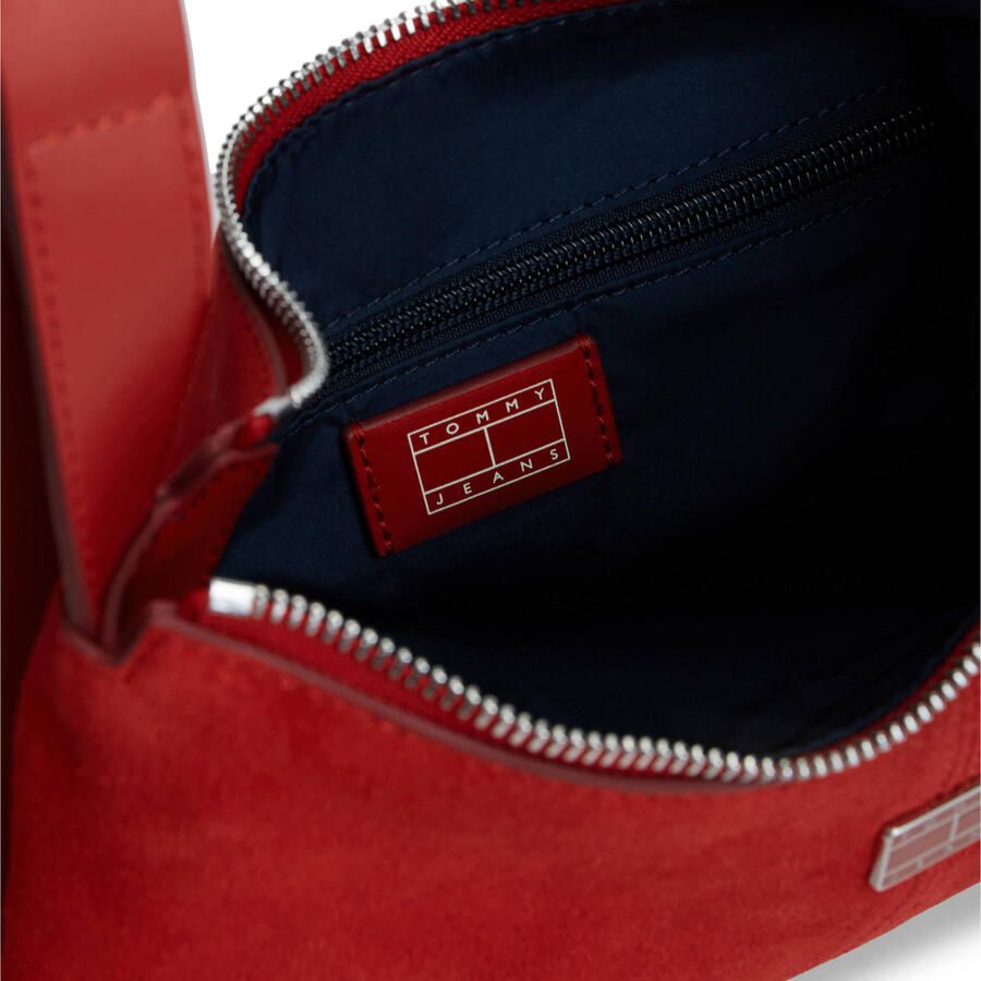 Tommy Jeans suède schoudertas TJW Slouchy rood - Foto 2