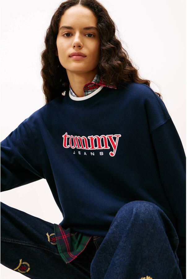 TOMMY JEANS Dames Truien & Vesten Tjw Bxy Tommy Applique Crew Donkerblauw - Foto 6