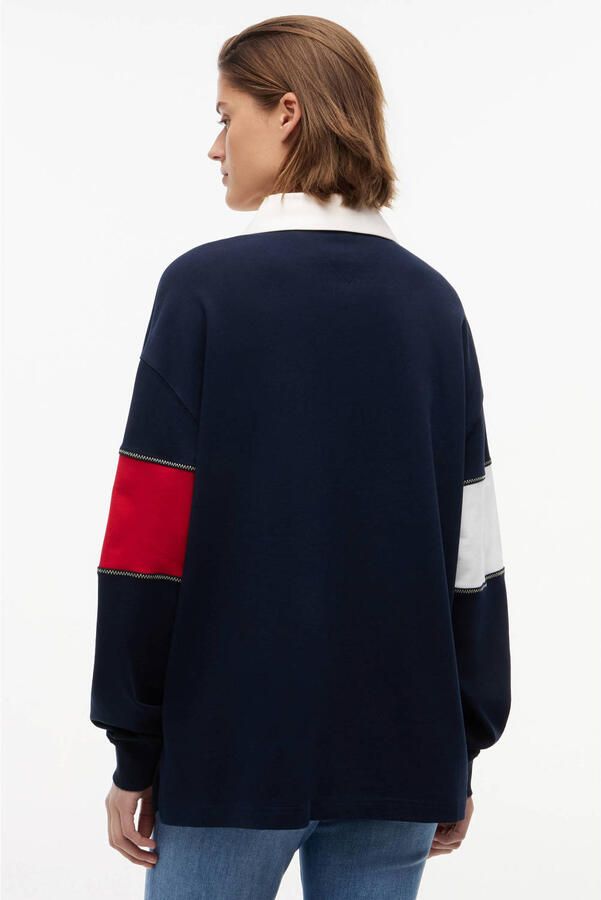 Tommy Jeans Oversize rugbyshirt van puur katoen met logoprint - Foto 2