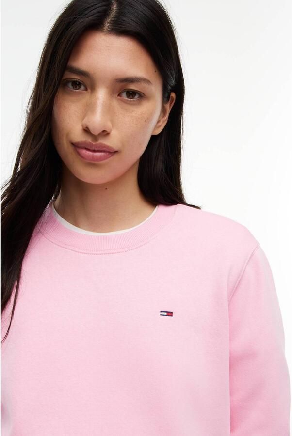 Tommy Jeans sweater met borduursels en logo lichtroze - Foto 2