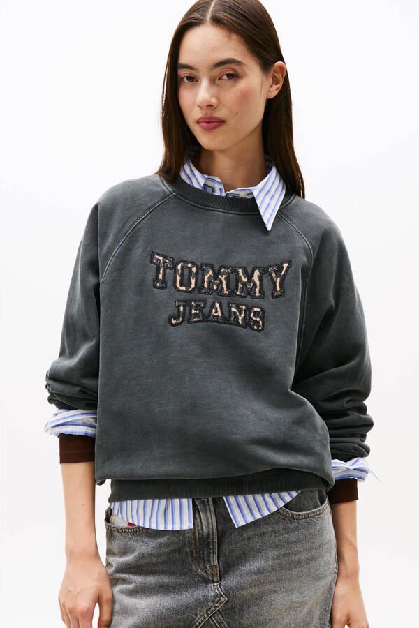 TOMMY JEANS Sweatshirt TJW BXY LEOPARD VARSITY CREW