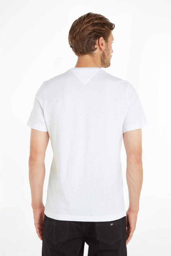 TOMMY JEANS T-shirt TJM ESSENTIAL SOLID TEE met ronde hals en subtiele logo-vlag