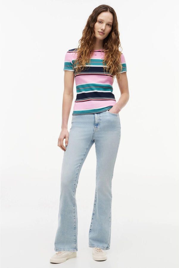 Tommy Jeans slim fit T-shirt van katoenmix in ribtricot - Foto 2