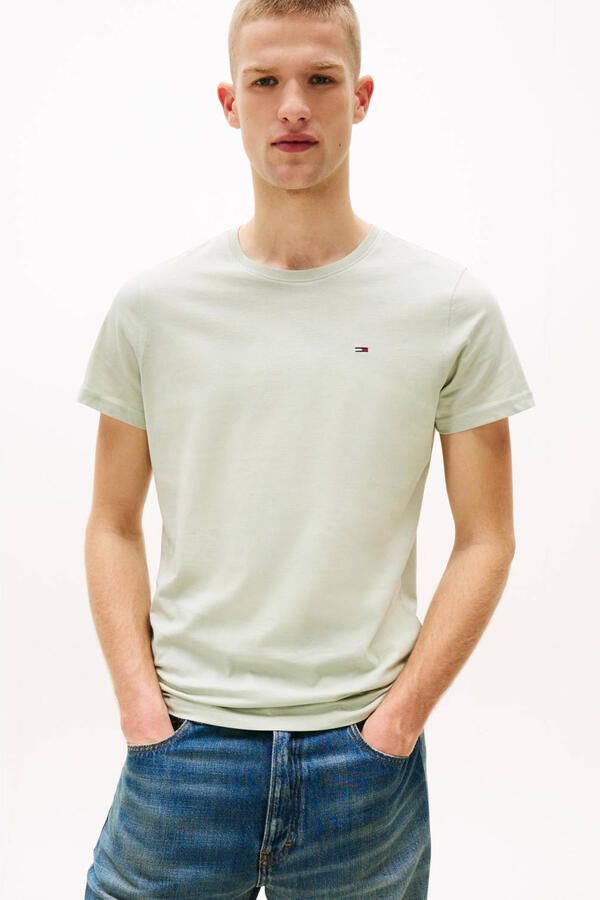 TOMMY JEANS T-shirt TJM ESSENTIAL SOLID TEE met ronde hals en subtiele logo-vlag - Foto 3