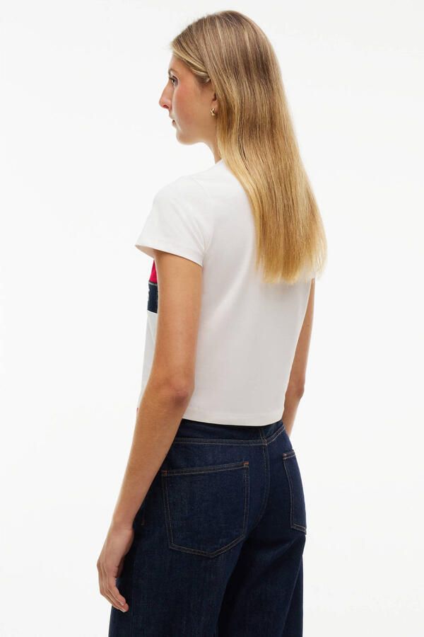 TOMMY JEANS Dames Tops & T-shirts Tjw Reg Flag Ss Tee Ext Wit - Foto 7