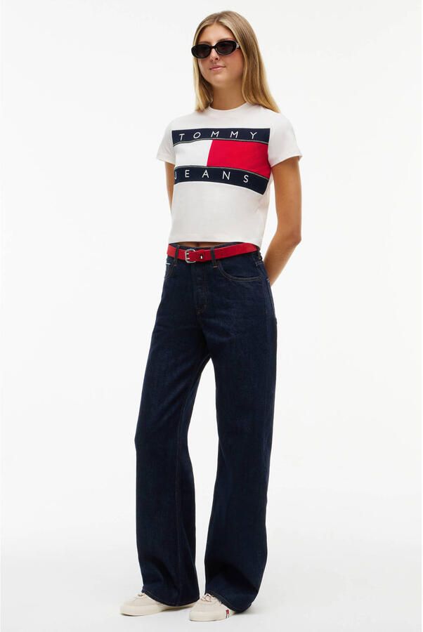 TOMMY JEANS Dames Tops & T-shirts Tjw Reg Flag Ss Tee Ext Wit - Foto 6