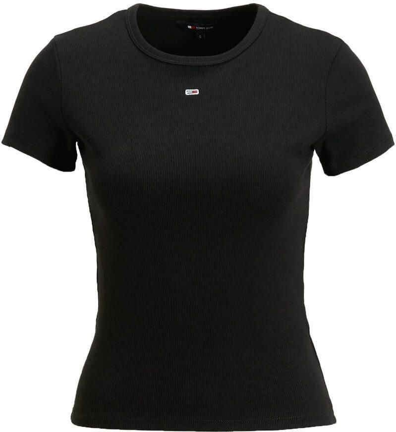 TOMMY JEANS T-shirt Slim Essential Rib Shirt Rippshirt Rundhalsshirt