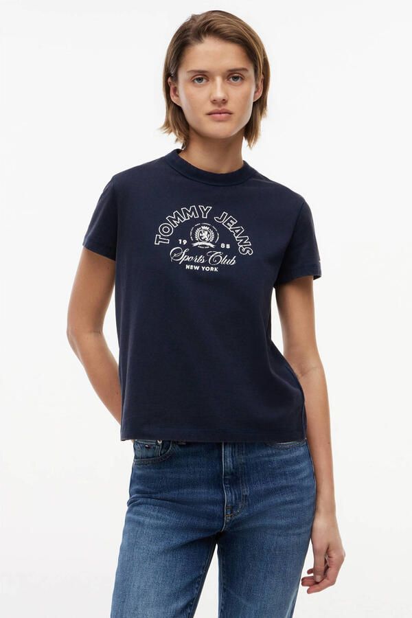 Tommy Jeans T-shirt met print marineblauw