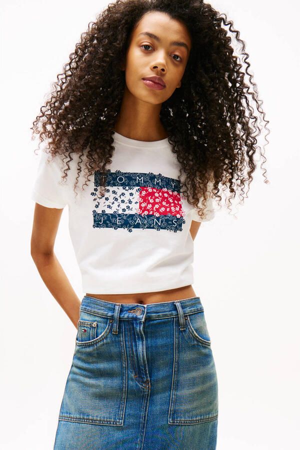 TOMMY JEANS Shirt met ronde hals TJW REG FLORAL FLAG TEE - Foto 3