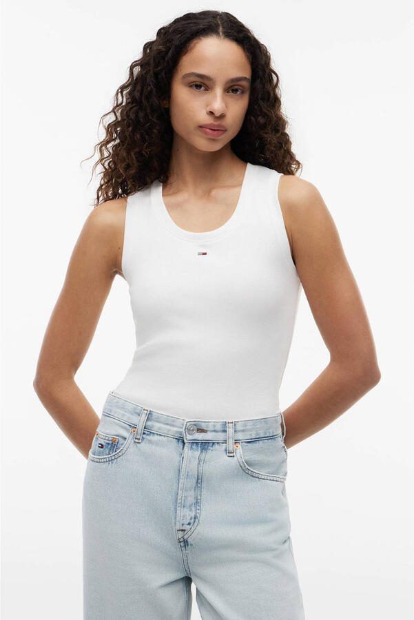 Tommy Hilfiger Essential Ribbed Flag Embroidery Slim Tanktop Dames - Foto 5