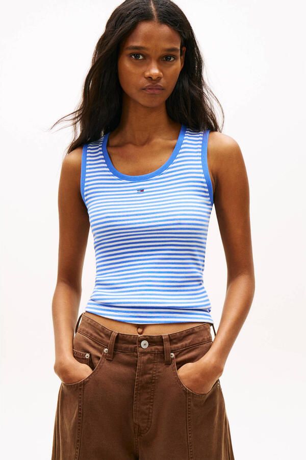 Tommy Jeans slim fit tank top van katoenmix