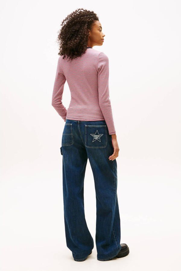 TOMMY JEANS Dames Tops & T-shirts Tjw Slim Essential Rib Ls Rood - Foto 6