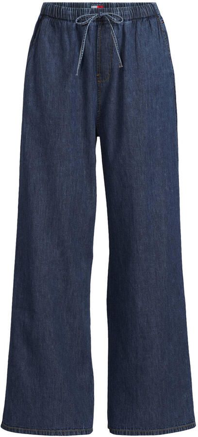 Tommy Jeans wide leg high waist broek dark blue denim