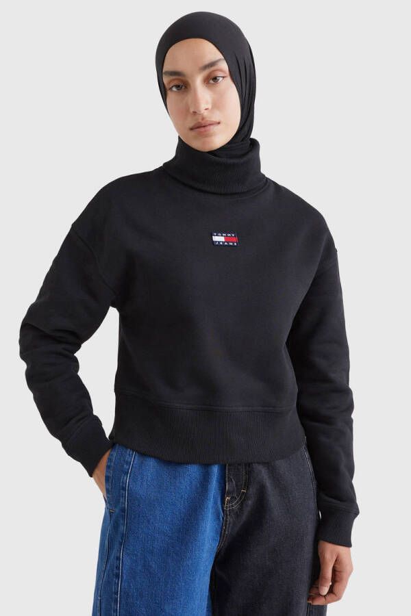 Tommy Jeans trui met logo zwart