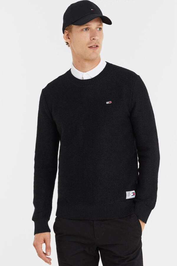 Tommy Jeans trui van gerecycled polyester black