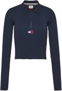 Tommy Jeans trui van gerecycled polyester donkerblauw