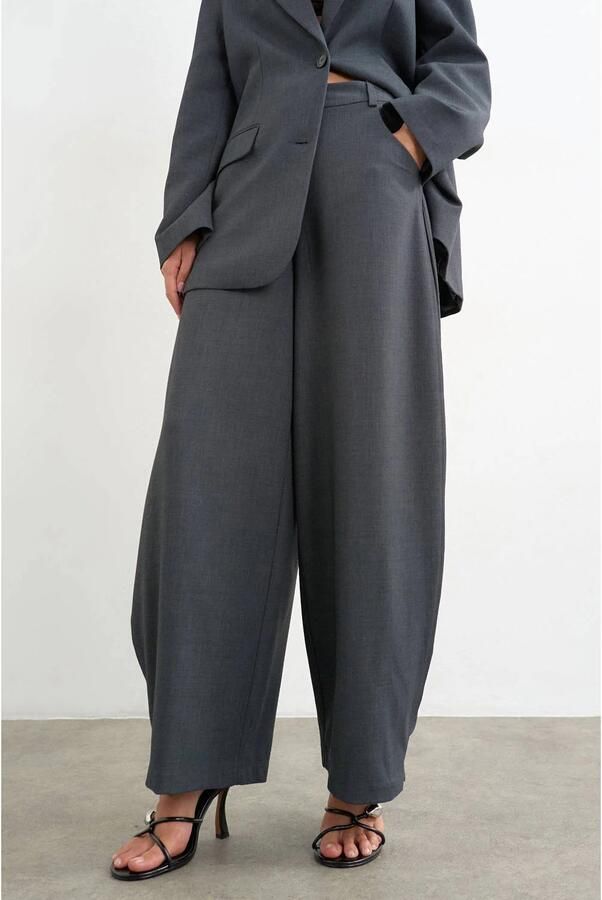 TOPSHOP barrel casual broek grijs