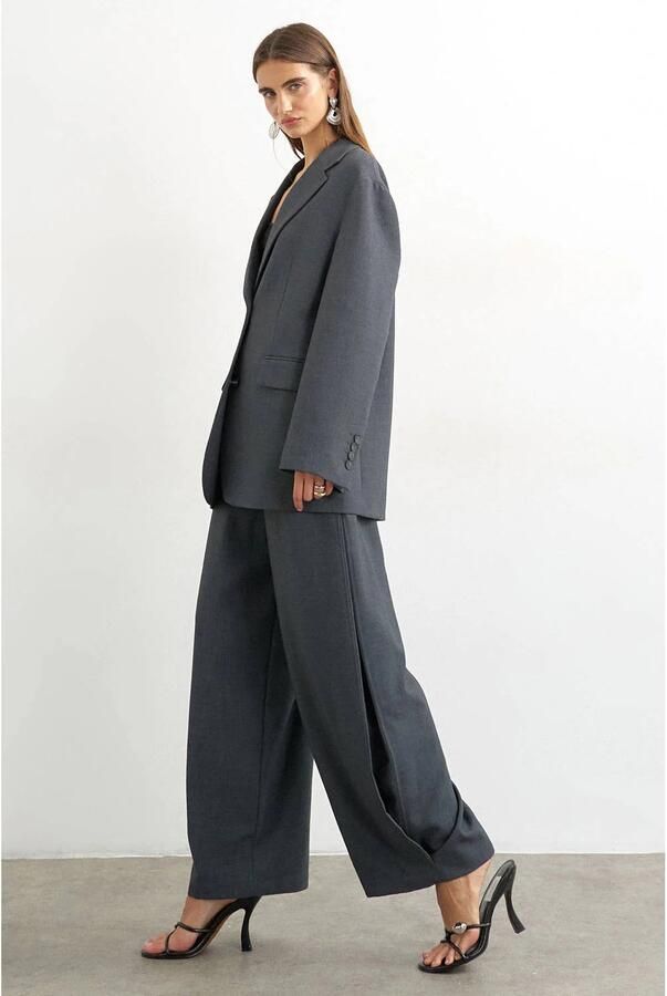 TOPSHOP barrel casual broek grijs - Foto 3