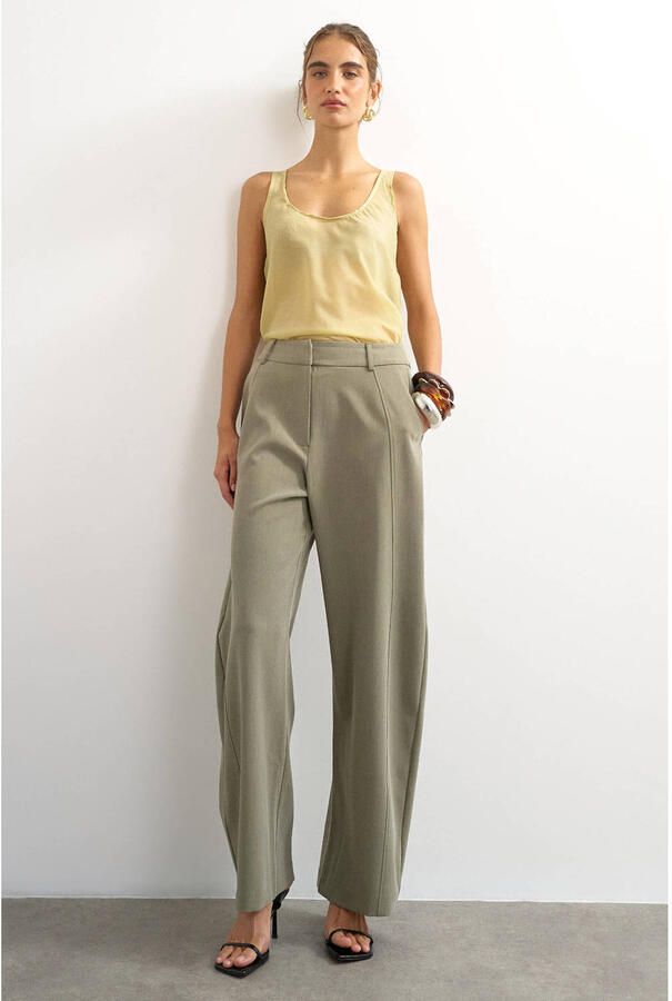 TOPSHOP barrel casual broek taupe