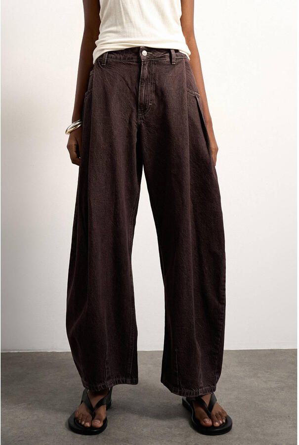 TOPSHOP barrel jeans bruin