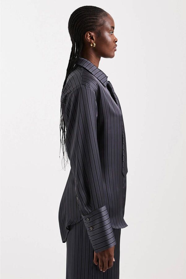 TOPSHOP blouse met krijtstreep grijs - Foto 2