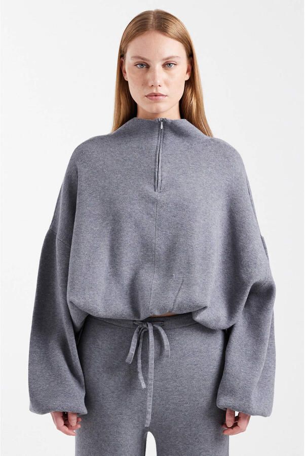 TOPSHOP cropped gebreide trui grijs