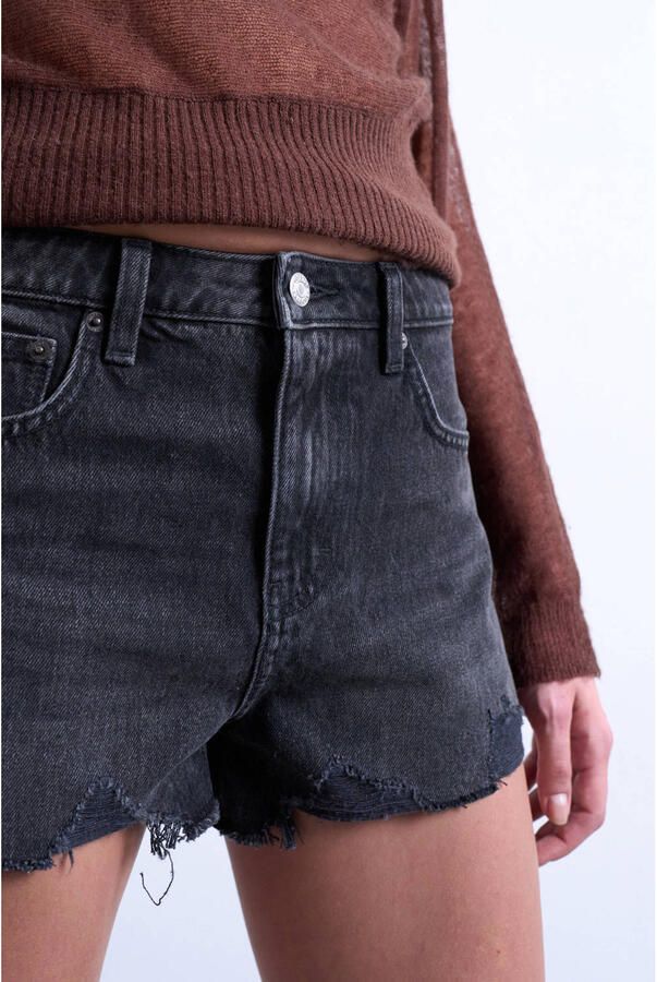 TOPSHOP denim mom high waist short black denim - Foto 2
