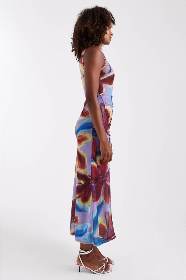 TOPSHOP gebloemde maxi jurk lila