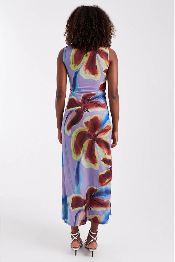 TOPSHOP gebloemde maxi jurk lila - Foto 2