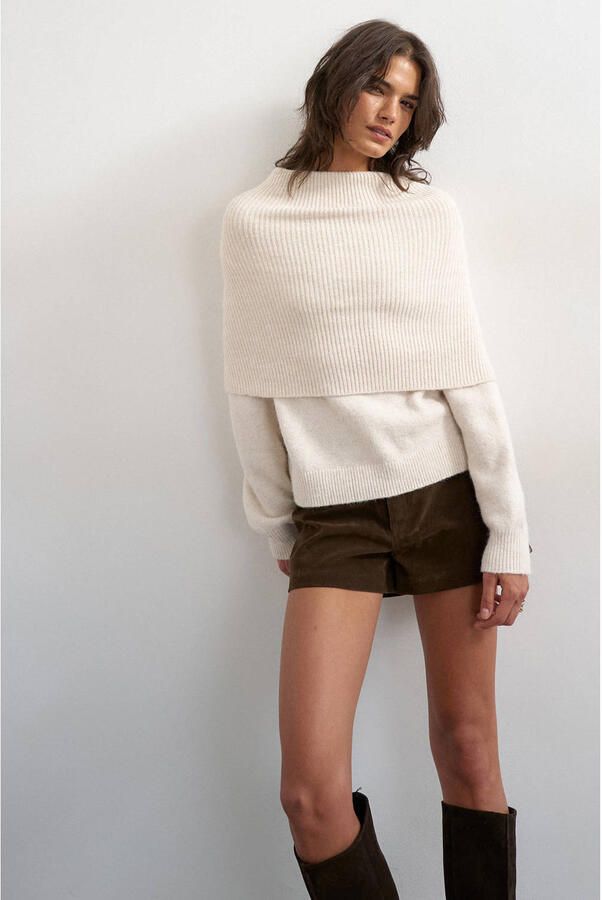 TOPSHOP gebreide top crème