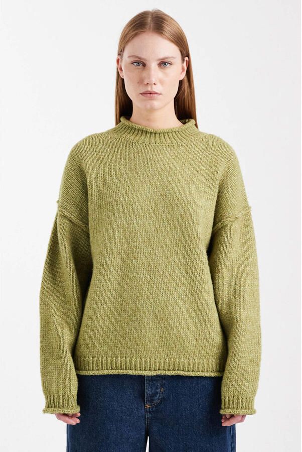 TOPSHOP gebreide trui met wol groen