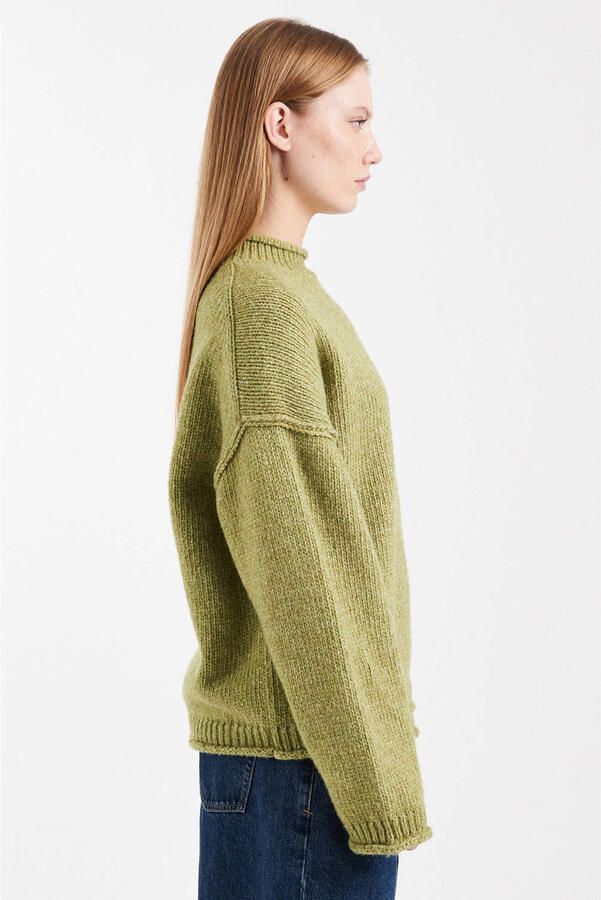 TOPSHOP gebreide trui met wol groen - Foto 3