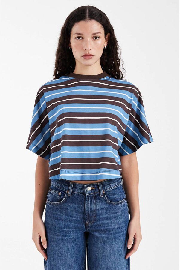 TOPSHOP gestreept T-shirt lichtblauw